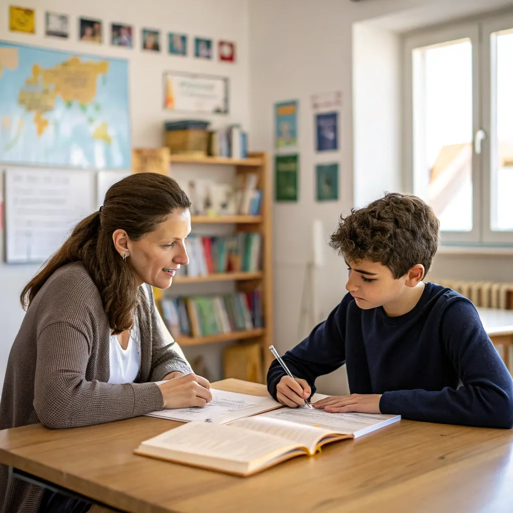 One-on-one language tutoring session